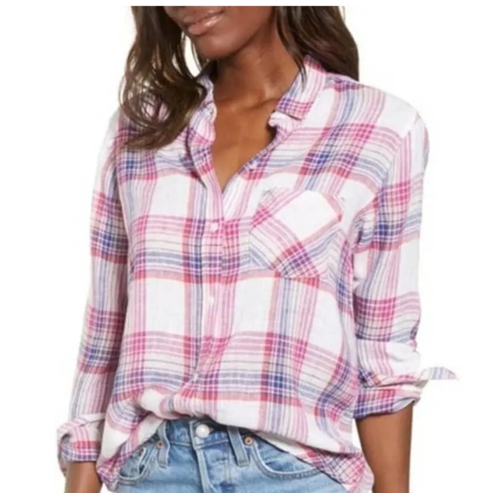Rails Charli Plaid Button Down Top